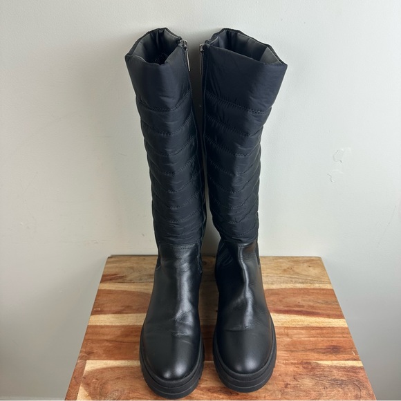 Aquatalia Skyla Quilted Leather & Nylon Tall Boots - Picture 7 of 16